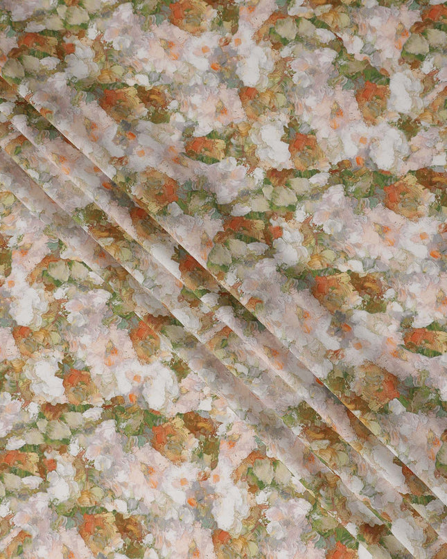 Blush Peach Floral Viscose Fabric | By Meter