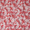 Coral Red Abstract Viscose Fabric by the Meter