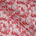 Coral Red Abstract Viscose Fabric by the Meter
