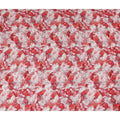Coral Red Abstract Viscose Fabric by the Meter