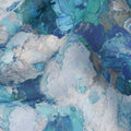 Turquoise Blue Abstract Viscose Fabric | By Meter
