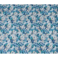 Turquoise Blue Abstract Viscose Fabric | By Meter