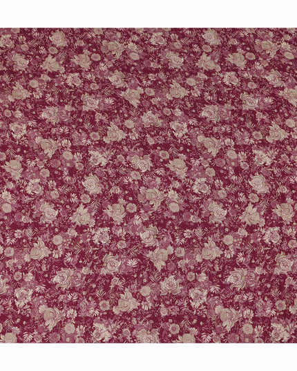 Magenta Pink Floral Viscose Fabric by the Meter