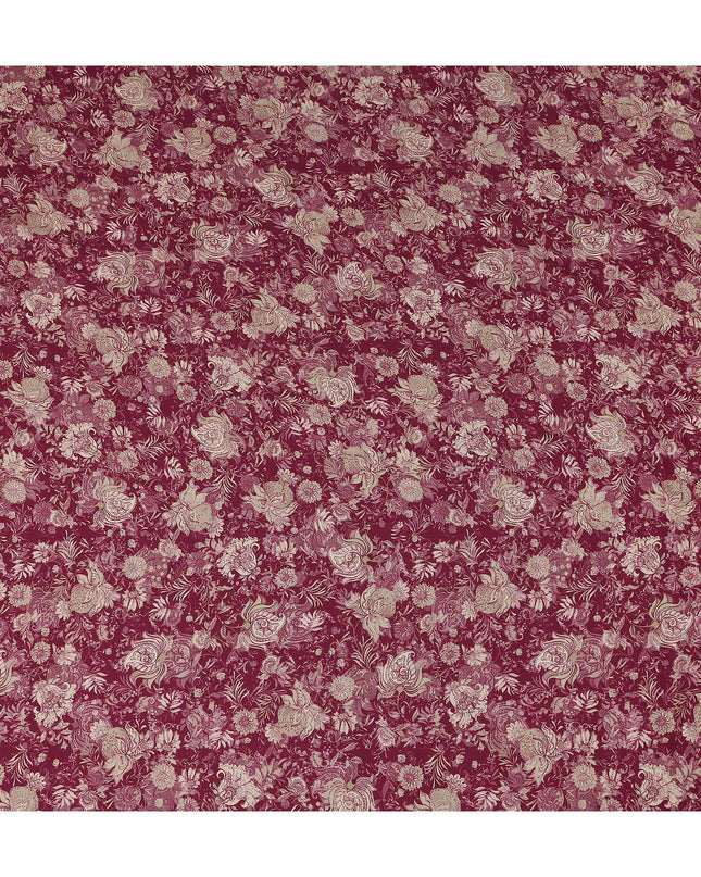 Magenta Pink Floral Viscose Fabric by the Meter
