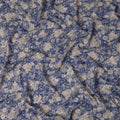 Navy Blue Floral Viscose Fabric by the Meter