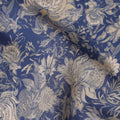 Navy Blue Floral Viscose Fabric by the Meter