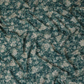 Deep Teal Green Floral Viscose Fabric by the Meter
