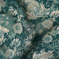 Deep Teal Green Floral Viscose Fabric by the Meter