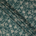 Deep Teal Green Floral Viscose Fabric by the Meter