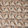 Oyster Beige Abstract Viscose Fabric by the Meter