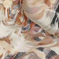 Oyster Beige Abstract Viscose Fabric by the Meter