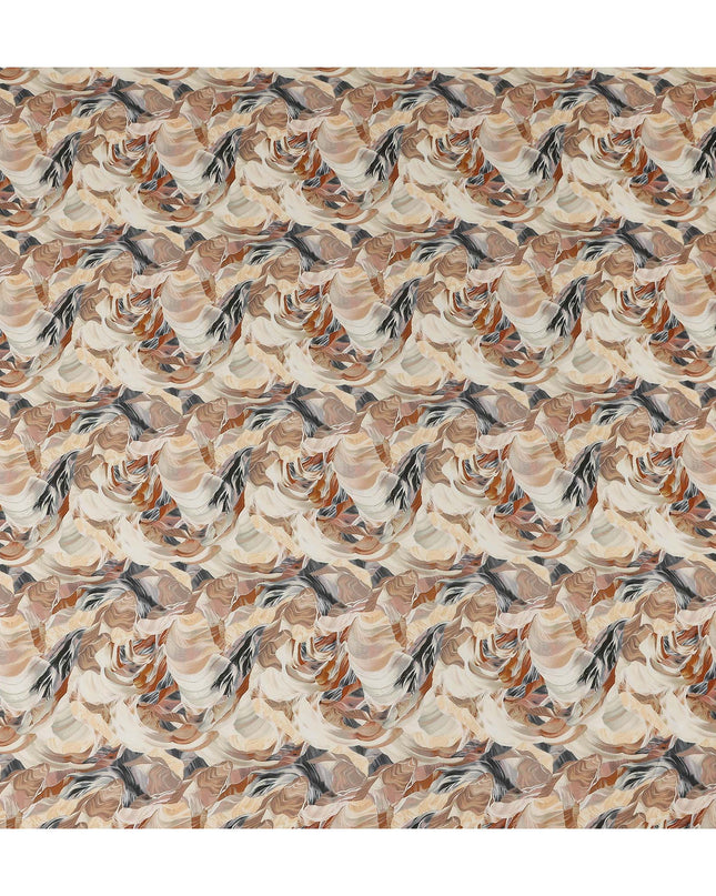 Oyster Beige Abstract Viscose Fabric by the Meter