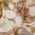 Sandstone Beige Abstract Viscose Fabric by the Meter