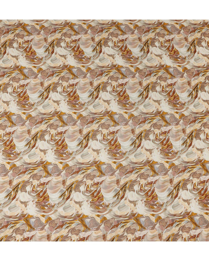 Sandstone Beige Abstract Viscose Fabric by the Meter