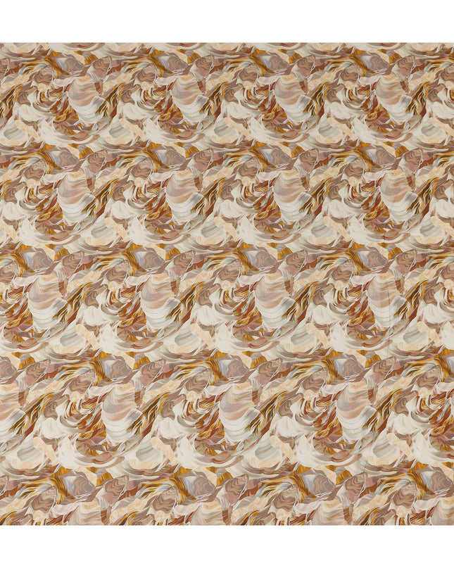 Sandstone Beige Abstract Viscose Fabric by the Meter