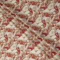 Warm Beige Abstract Viscose Fabric by the Meter