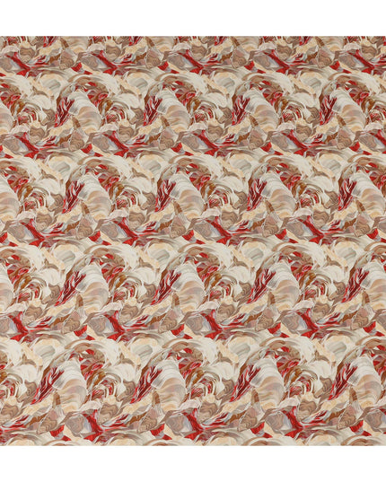 Warm Beige Abstract Viscose Fabric by the Meter