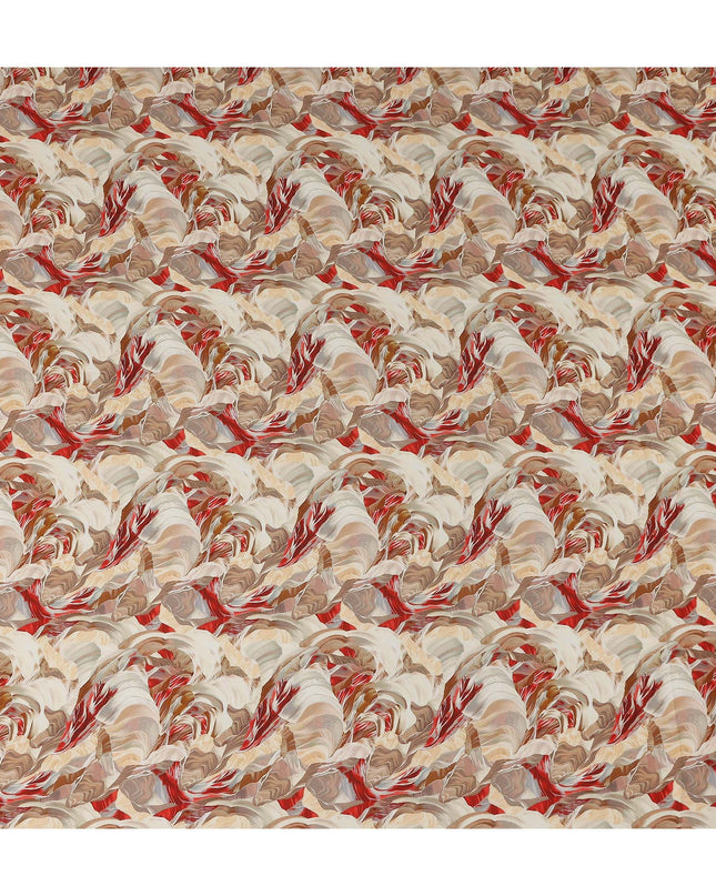 Warm Beige Abstract Viscose Fabric by the Meter