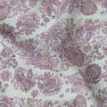 Ivory White Paisley Viscose Fabric by the Meter