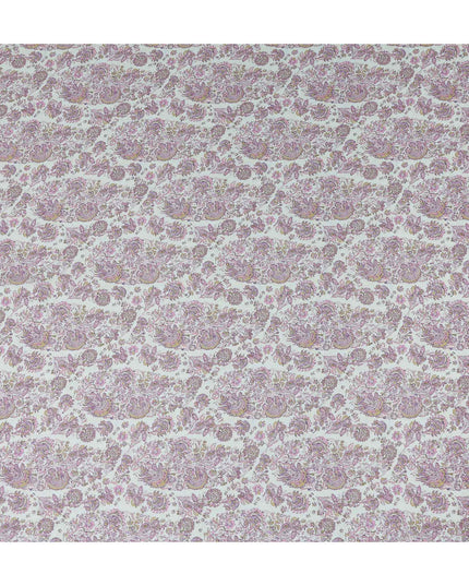 Ivory White Paisley Viscose Fabric by the Meter