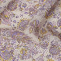 Soft Beige Paisley Viscose Fabric by the Meter
