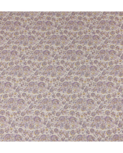 Soft Beige Paisley Viscose Fabric by the Meter