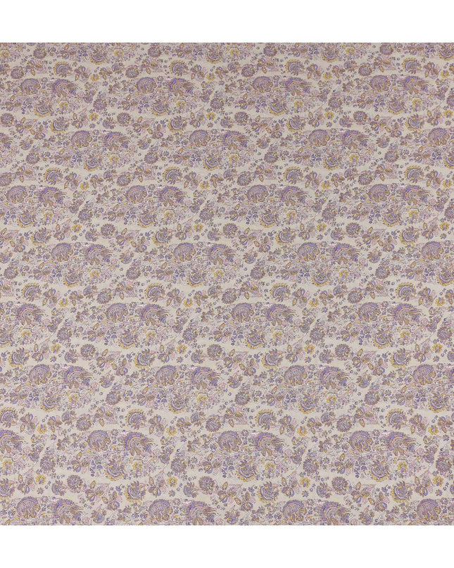 Soft Beige Paisley Viscose Fabric by the Meter