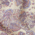Champagne Beige Paisley Viscose Fabric by the Meter