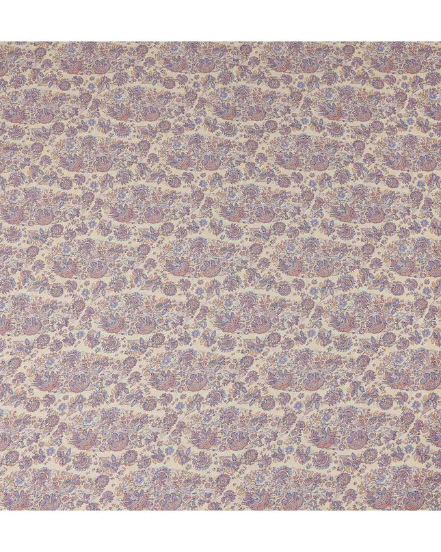 Champagne Beige Paisley Viscose Fabric by the Meter