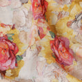 Mustard Yellow Floral Viscose Fabric by Meter