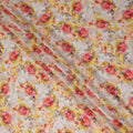 Mustard Yellow Floral Viscose Fabric by Meter