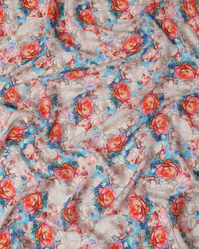 Multicolor Floral Viscose Fabric | By Meter