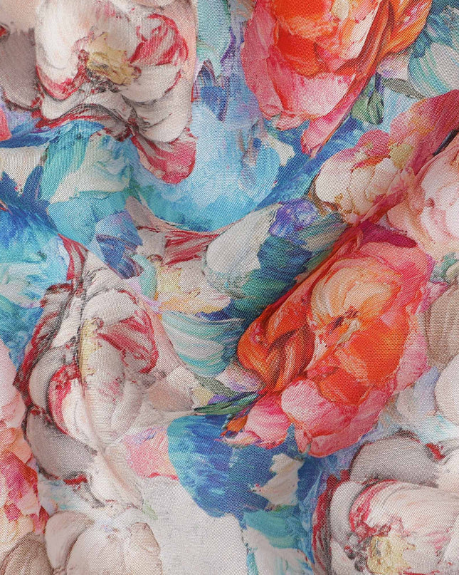 Multicolor Floral Viscose Fabric | By Meter