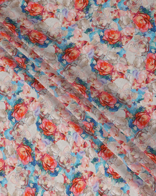 Multicolor Floral Viscose Fabric | By Meter