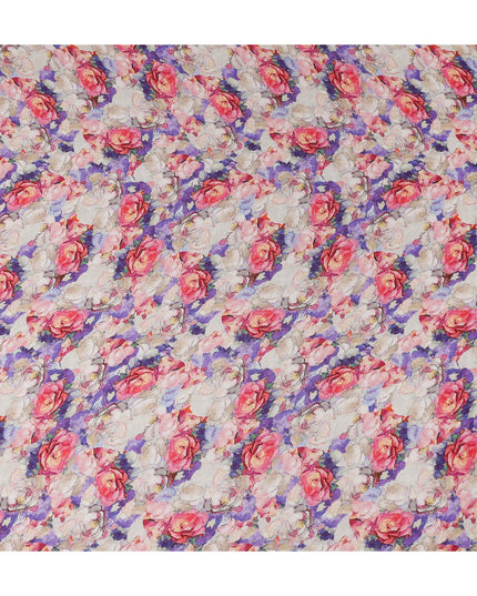 Blush Pink Floral Viscose Fabric | By Meter
