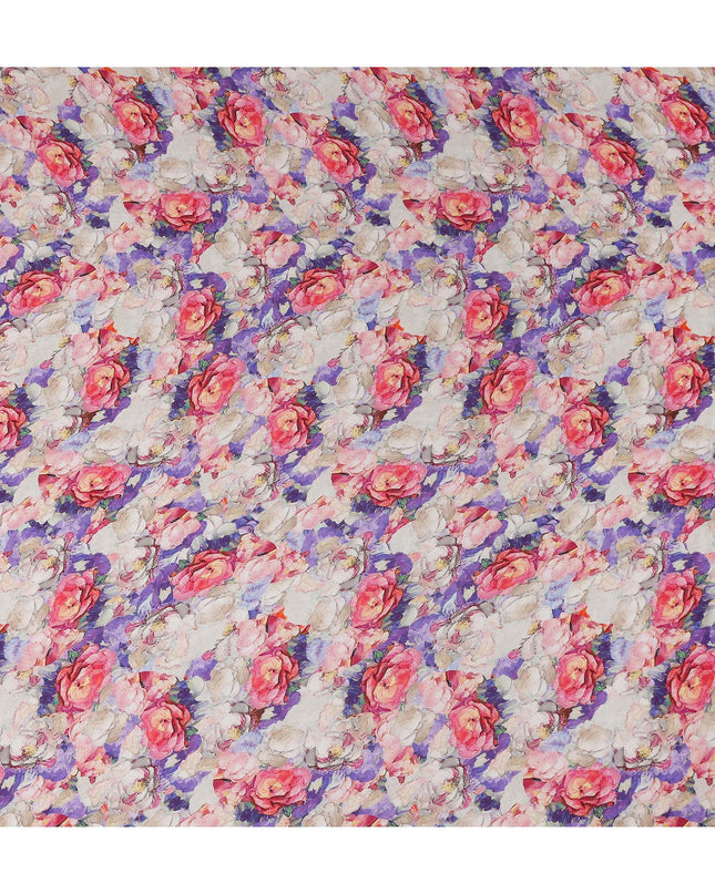 Blush Pink Floral Viscose Fabric | By Meter