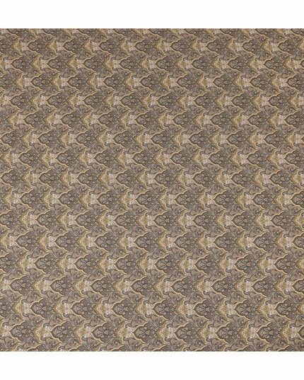 Grey Paisley Print Viscose Fabric by Meter