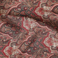 Chestnut Brown Paisley Viscose Fabric by the Meter