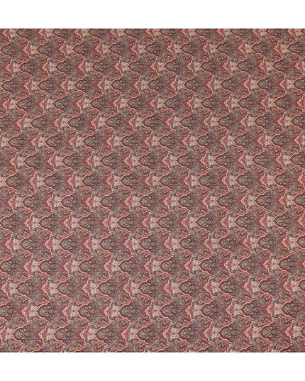 Chestnut Brown Paisley Viscose Fabric by the Meter