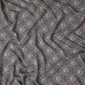 Charcoal Grey Paisley Viscose Fabric by the Meter