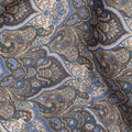 Charcoal Grey Paisley Viscose Fabric by the Meter