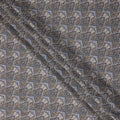 Charcoal Grey Paisley Viscose Fabric by the Meter