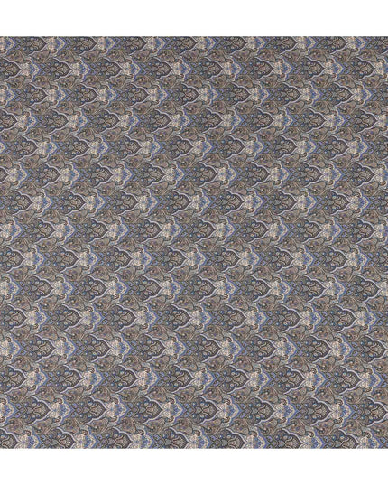 Charcoal Grey Paisley Viscose Fabric by the Meter