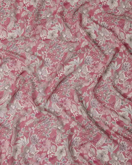 Rose Pink Viscose Georgette Fabric | Regal