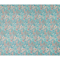 Teal Blue Floral Viscose Georgette Fabric