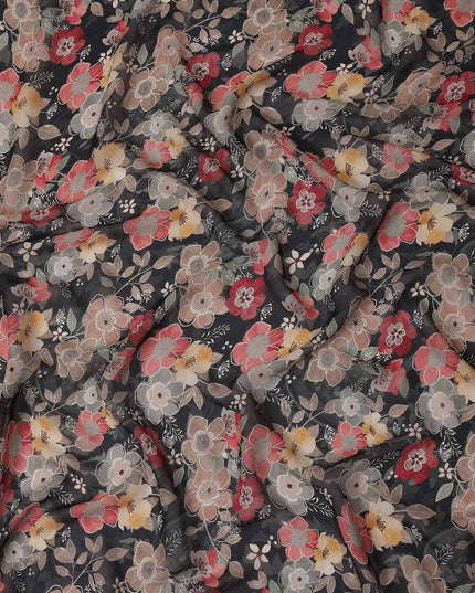 Charcoal Grey Viscose Georgette Fabric | Regal Fabrics