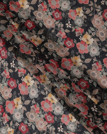 Charcoal Grey Viscose Georgette Fabric | Regal Fabrics