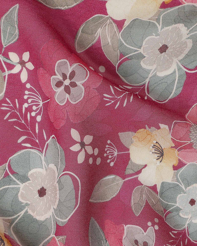 Fuchsia Pink Viscose Georgette Fabric | Regal Fabrics