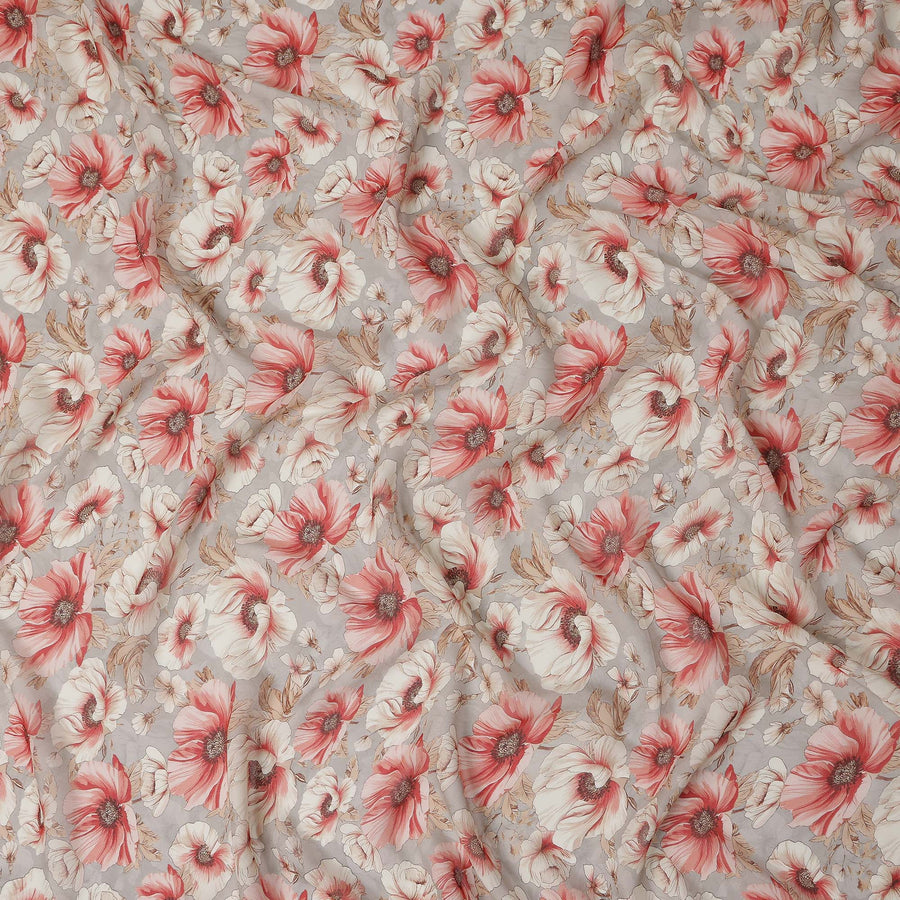 Ash Grey Viscose Georgette Fabric | Regal