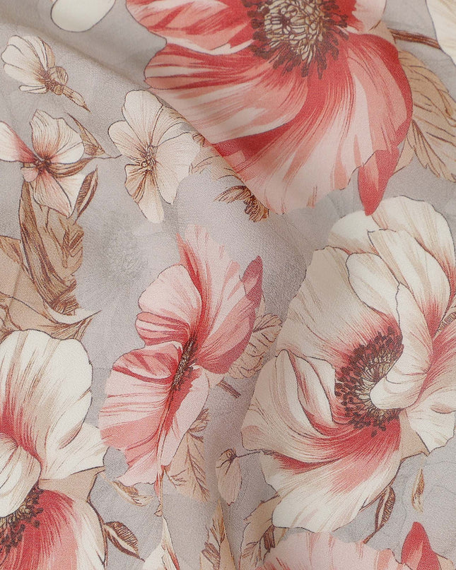 Ash Grey Viscose Georgette Fabric | Regal